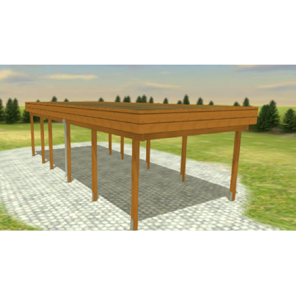 Carport Variant 4 x 9 m Leimholz KD+ braun Öko