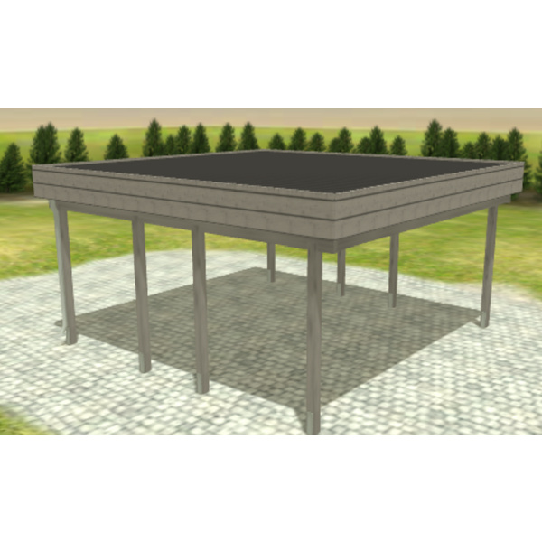 Carport Variant 5x5 KDG grau Stahl