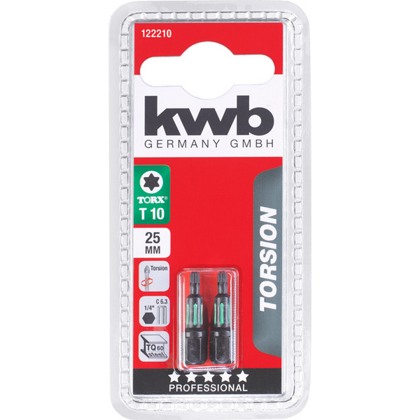 2 TORSION Bits, 25mm, T 10 (122210)