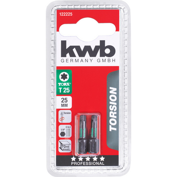 2 Bits 25mm Torx 25 Torsion SB