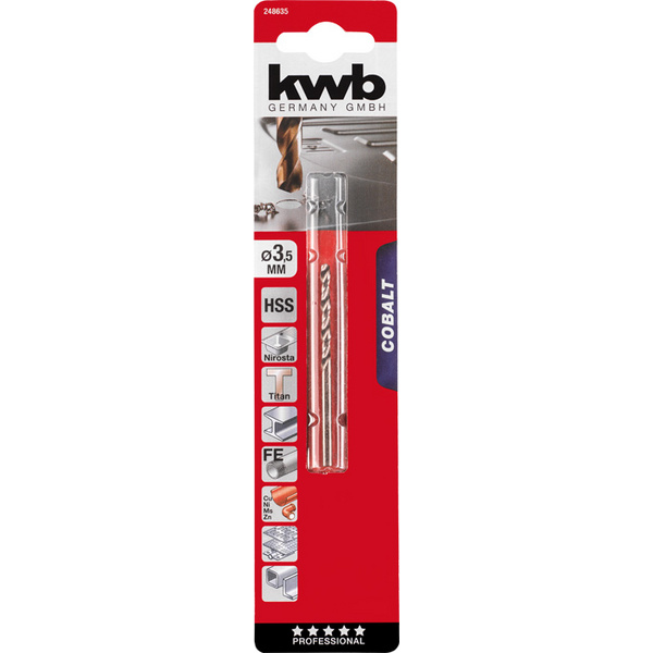COBALT HSS CO Spiralbohrer, ø 3.5mm