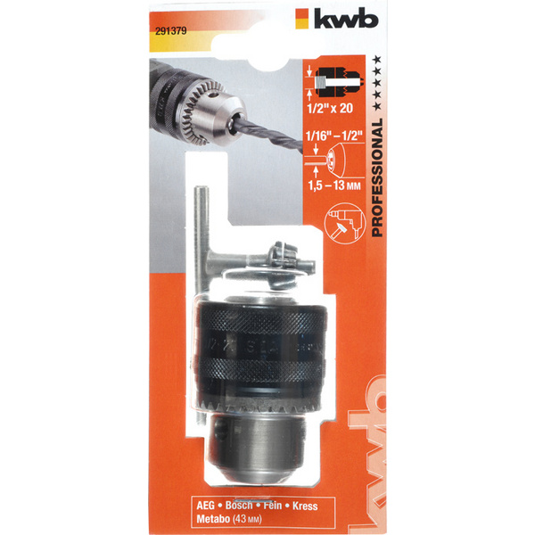 Zahnkranz-Bohrfutter 13mm, 1/2''x20 schwarz