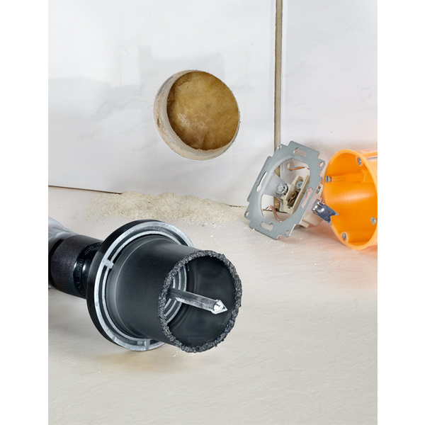 Lochsäge hartmetallbestreut, mit Trägerteller und Zentrierbohrer, ø 83mm