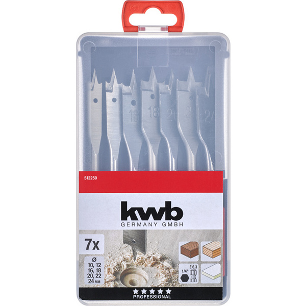 Flachfräsbohrer-Set, 7-teilig