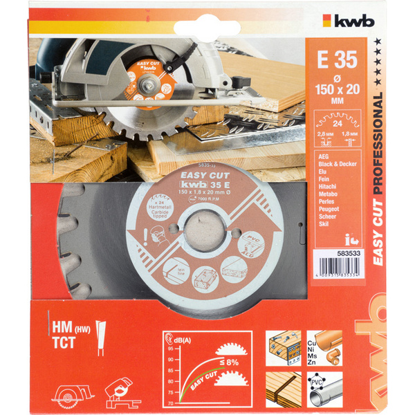 HM Kreissägeblatt Z24 für Handkreissägen ø150x20mm