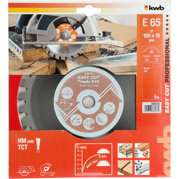 HM Kreissägeblatt Z30 für Handkreissägen ø190x16mm