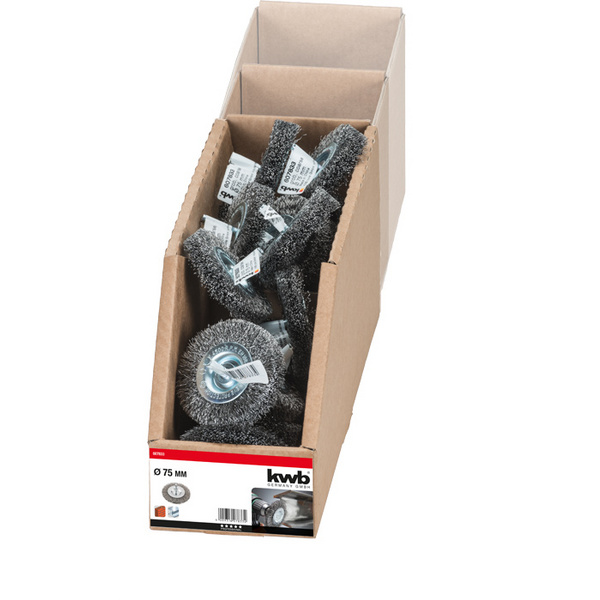 Scheibenbürste grob, doppeldick, HSS Stahldraht, gewellt, ø 75mm LS