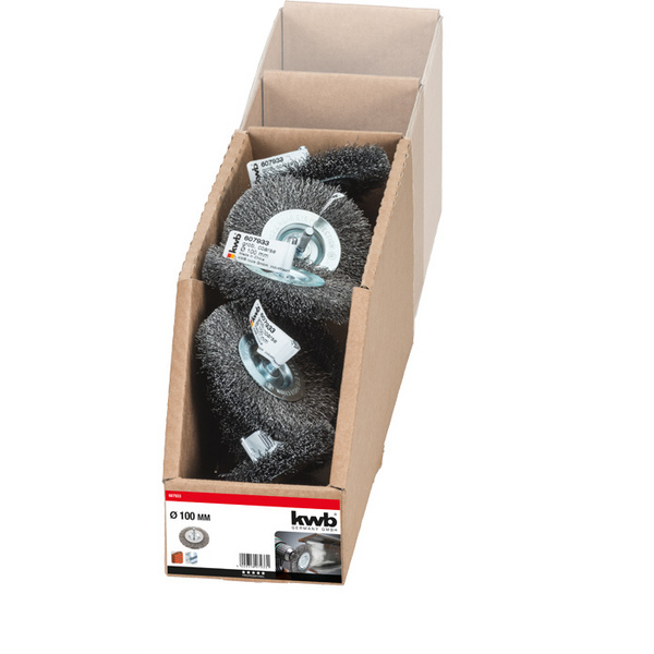 Scheibenbürste grob, doppeldick, HSS Stahldraht, gewellt, ø 100mm LS