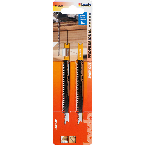 2 EASY CUT Stichsägeblätter, Holzbearbeitung, HCS Kohlenstoffstahl S30 (623030)