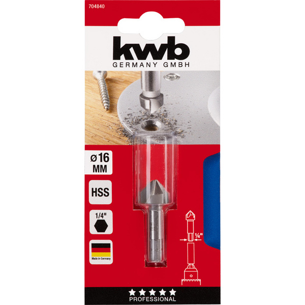 Senker HSS, 1/4" Sechskant C6.3, ø 16mm