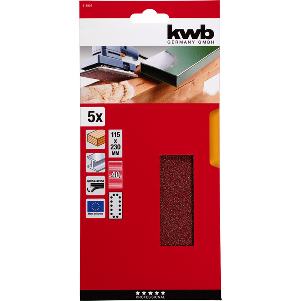 QUICK-STICK Schleifstreifen, HOLZ & METALL, Edelkorund, 115x230mm, 40