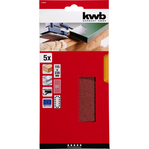 QUICK-STICK Schleifstreifen, HOLZ & METALL, Edelkorund, 115x230mm, 80