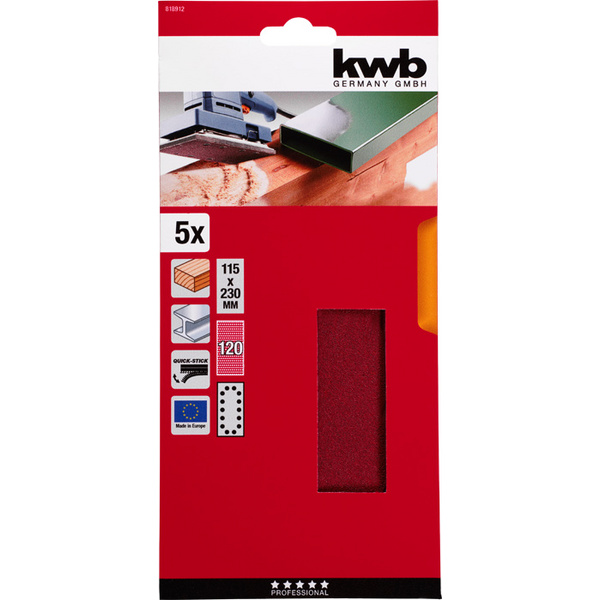 QUICK-STICK Schleifstreifen, HOLZ & METALL, Edelkorund, 115x230mm, 120