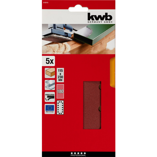 QUICK-STICK Schleifstreifen, HOLZ & METALL, Edelkorund, 115x230mm, 180
