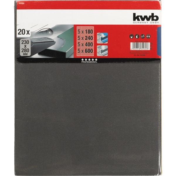 20 Bögen Schleifpapier LACK & AUTO, wasserfest