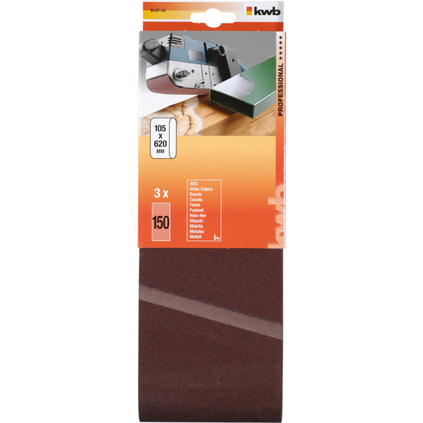 Schleifbänder, HOLZ & METALL, Edelkorund, 105x620mm, 150