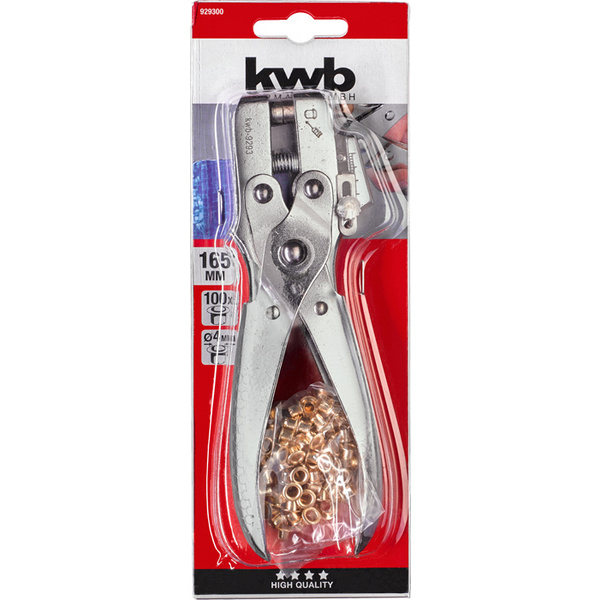 Loch- und Ösenzange mit 100 Ösen