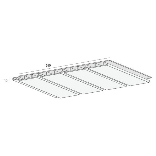 Verkleidungspaneel 10x250mm 4-Brett-Opt Verkehrsweiß 300cm