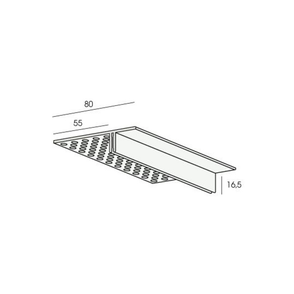 Mammut Lüfterprofil 16,5x80mm perforiert Schwarz 600cm