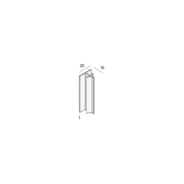 T-Profil 22x15x1mm Weiß 500cm