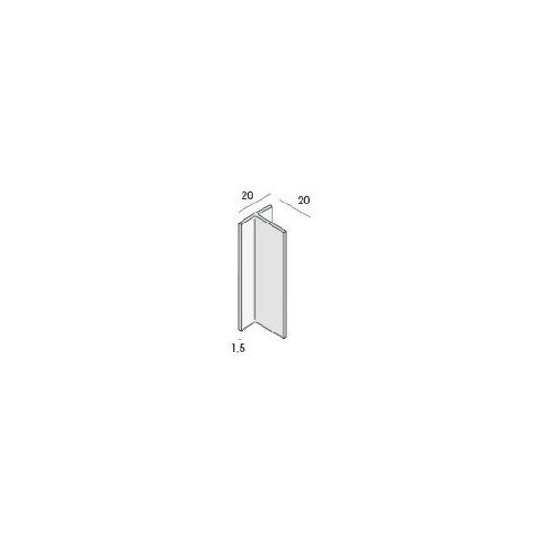 T-Profil 20x20x1,5mm Schwarz 260cm