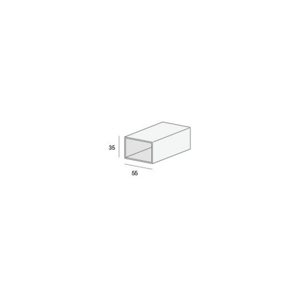 Vierkantrohr 55x35x2mm Weiß 600cm
