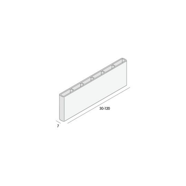Flachprofil 60x7mm Hohlkammer Creme 600cm