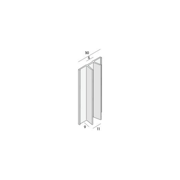 Abdeckprofil 30x9mm für Artikel 1812 Weiß 300cm