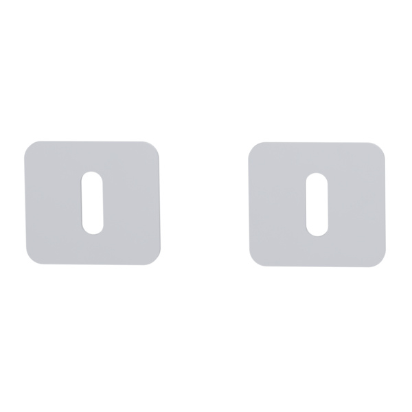 Schlüsselrosettenpaar ONE abgerundet Buntbart Flachrosette Seidenweiß