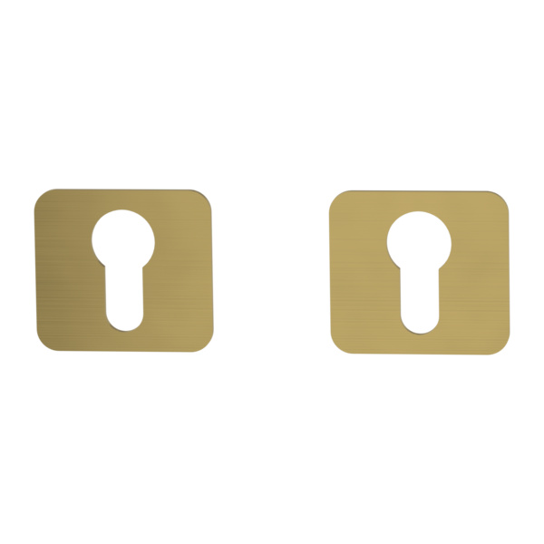 Schlüsselrosettenpaar ONE abgerundet Profilzylinder Flachrosette Gold ma.