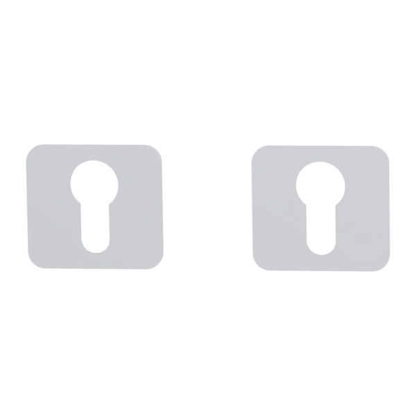 Schlüsselrosettenpaar ONE abgerundet Profilzylinder Flachrosette Seidenweiß