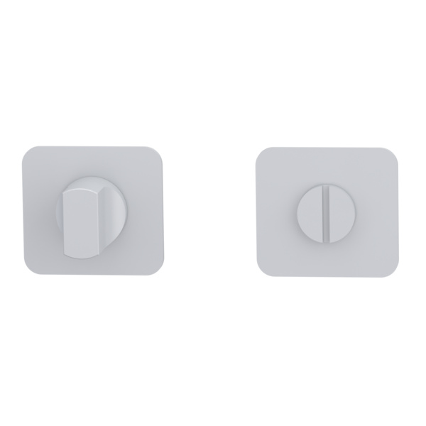 Schlüsselrosettenpaar ONE abgerundet WC Flachrosette Seidenweiß