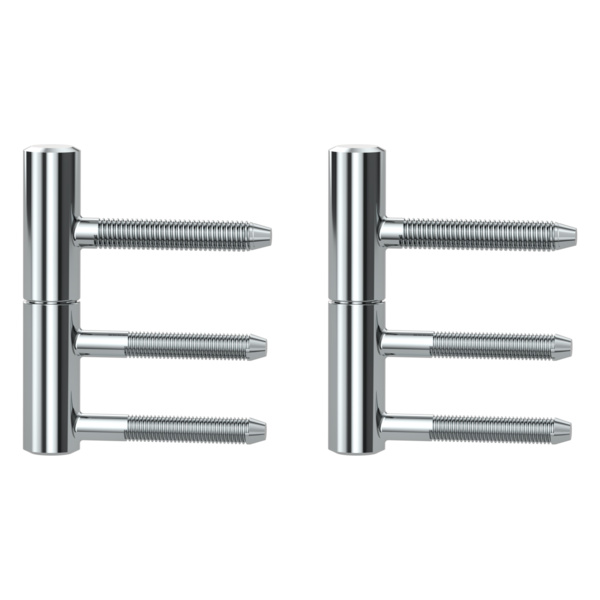 Bandpaar AXUM 9200 inkl Rahmenteile gefälzte Türen 2-teilig Holzzarge Chrom-Optik