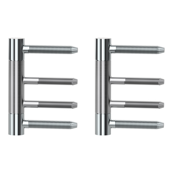 Bandpaar AXUM 9300 inkl. Rahmenteile gefälzte Türen 3-teilig Holzzarge Edelst. poliert-ma.