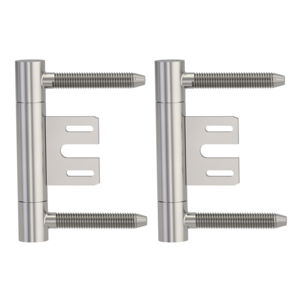 Bandpaar AXUM 9300 inkl. Rahmenteile gefälzte Türen 3-teilig Stahlzarge Edelst. ma.