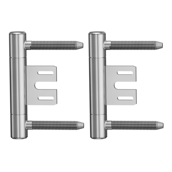 Bandpaar AXUM 9301 inkl. Rahmenteile gefälzte Türen 3-teilig Stahlzarge Edelst. ma.