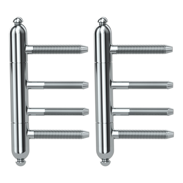 Bandpaar AXUM 9302 inkl. Rahmenteile gefälzte Türen 3-teilig Holzzarge Chrom-Optik