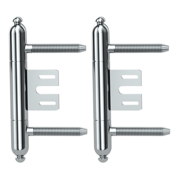 Bandpaar AXUM 9302 inkl. Rahmenteile gefälzte Türen 3-teilig Stahlzarge Chrom-Optik