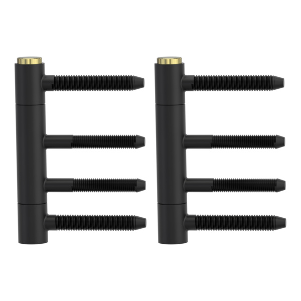 Bandpaar AXUM 9304 inkl. Rahmenteile gefälzte Türen 3-teilig Holzzarge Graphitschwarz-Messing