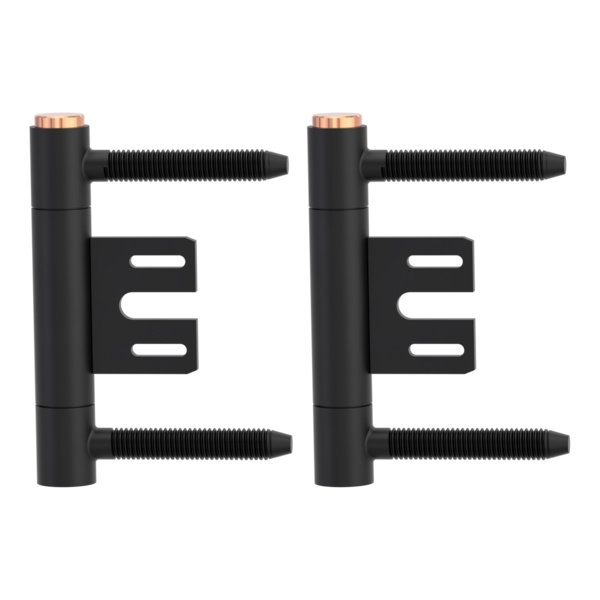 Bandpaar AXUM 9304 inkl. Rahmenteile gefälzte Türen 3-teilig Stahlzarge Graphitschwarz-Kupfer