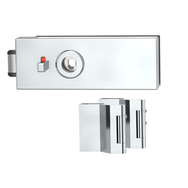 Glastürbeschlagset PURISTO S smart2lock Flüster 3-tlg. Bänder Chrom-Optik