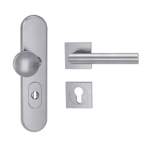 Kombi-Schutz-Garnitur TITANO_882 72mm Zylinderabdeckung Tür 38-50mm LUCIA PROF eckig Edelst. ma.