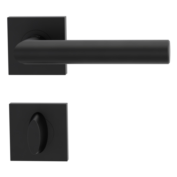 Türgriffgarnitur LUCIA PROF Schraubt.GK3 Rosetten eckig WC Graphitschwarz