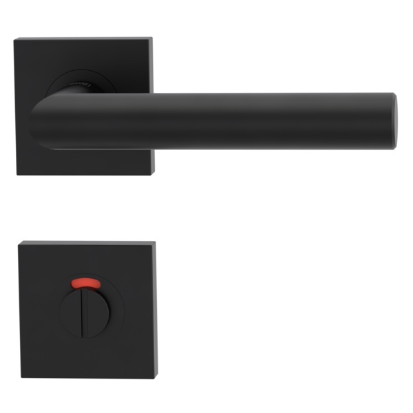 Türgriffgarnitur LUCIA PROF Schraubt.GK3 Rosetten eckig WC rot/weiß Graphitschwarz