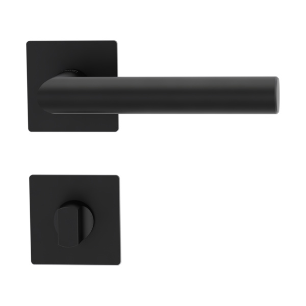 Türgriffgarnitur LUCIA PIATTA S QUATTRO Flachrosette eckig WC Graphitschwarz