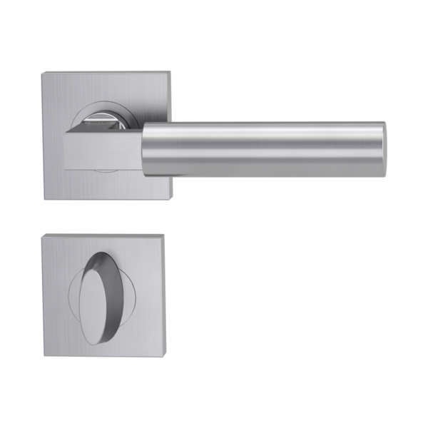 Türgriffgarnitur METRICO PROF Schraubt.GK4 Rosetten eckig WC Edelst. ma.