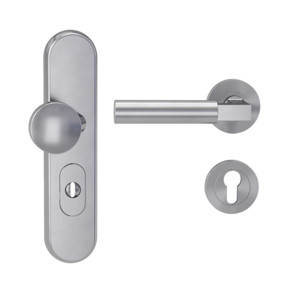 Kombi-Schutz-Garnitur TITANO_882 ES1 EM 72mm Zylinderabdeckung Tür 38-50mm L METRICO PROF rund Edelst. ma.