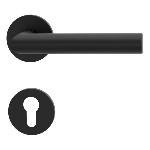 Türgriffgarnitur VAYA 128 LUCIA Fast2Fix GK3 Rosetten rund Graphitschwarz