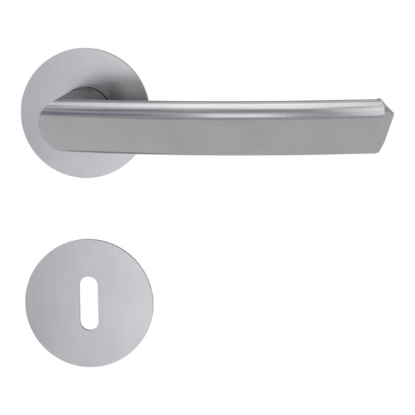 Türgriffgarnitur CRYSTAL PIATTA S Flachrosette rund Buntbart Edelst. ma.