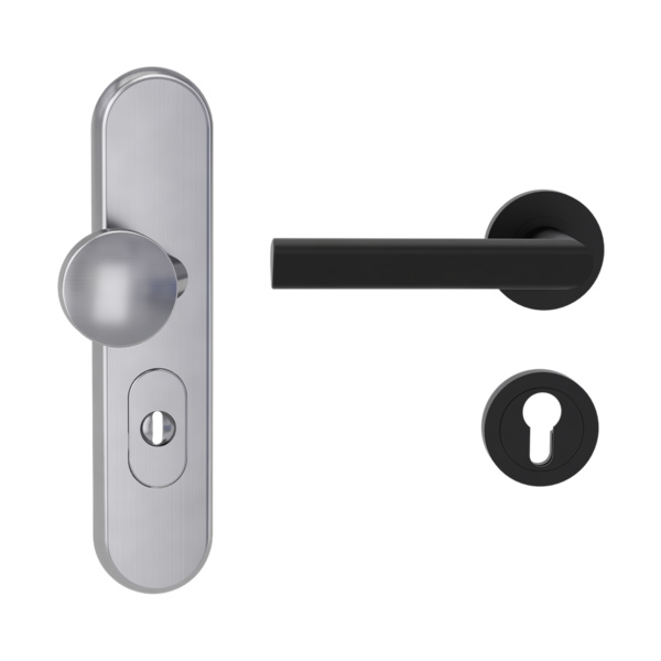 Kombi-Schutz-Garnitur TITANO_882 EM 72mm Zylinderabdeckung Tür 38-50mm L TRI 134 Graphitschwarz